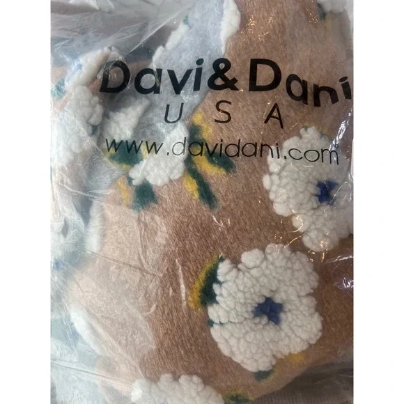 NEW DAVI & DANI Elegant Tan and Brown Flower Coat Hooded Buttons Women's Sz L - Picture 8 of 9